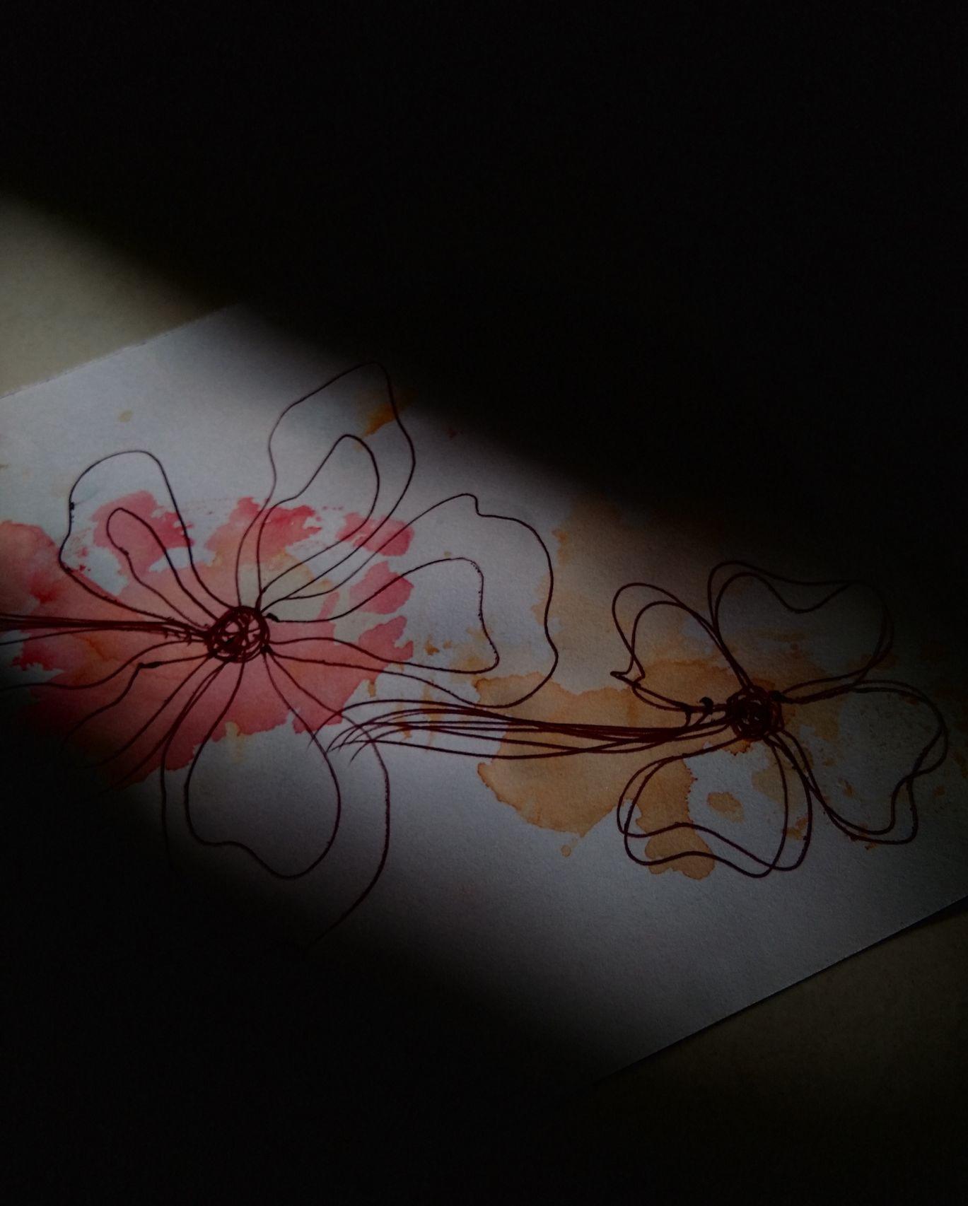 Line art flowers